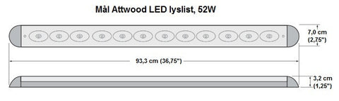 Lyslist LED 52W, ATTWOOD